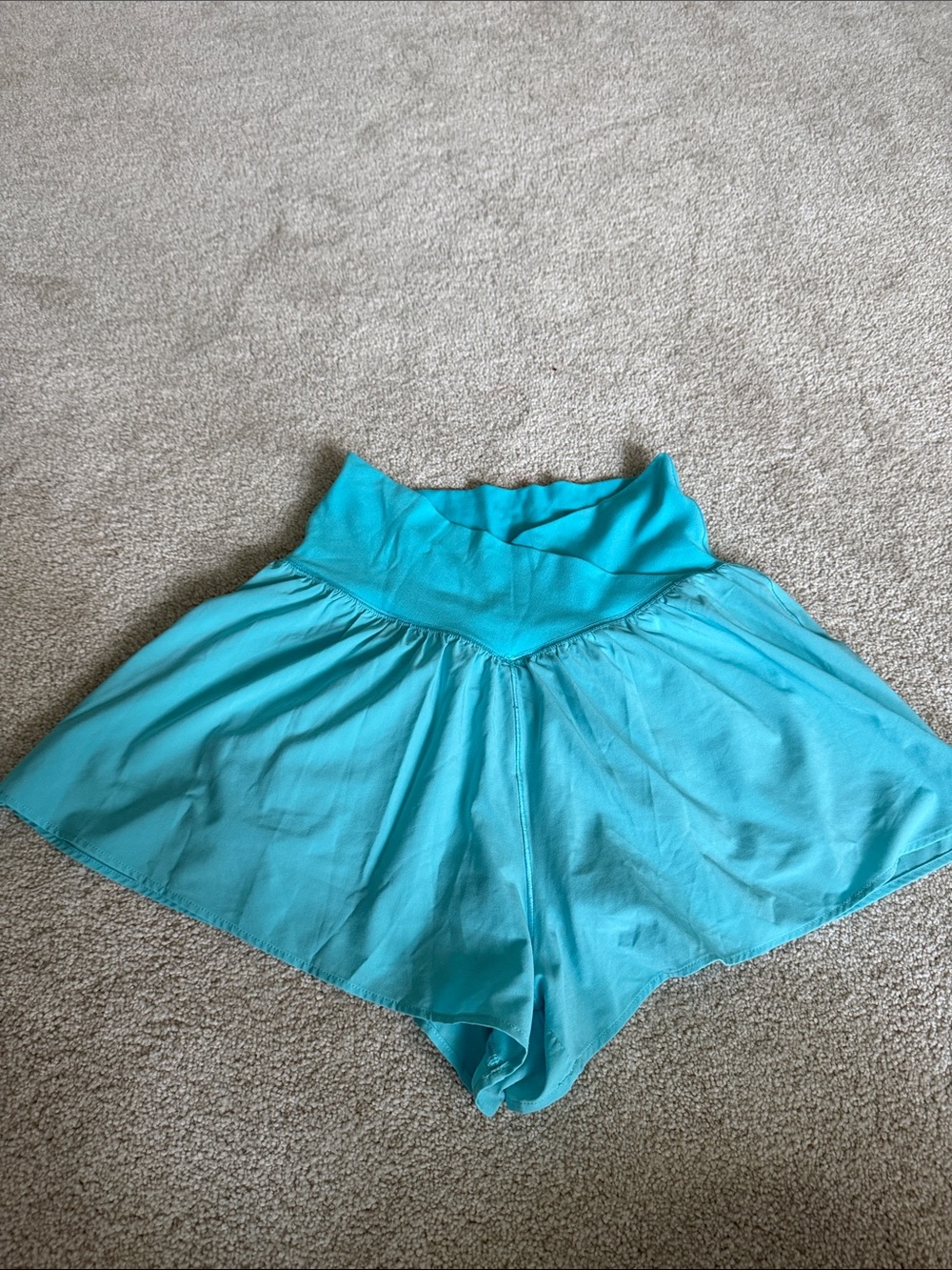 Offline by Aeri Blue Teal High-Waist Flowy Shorts